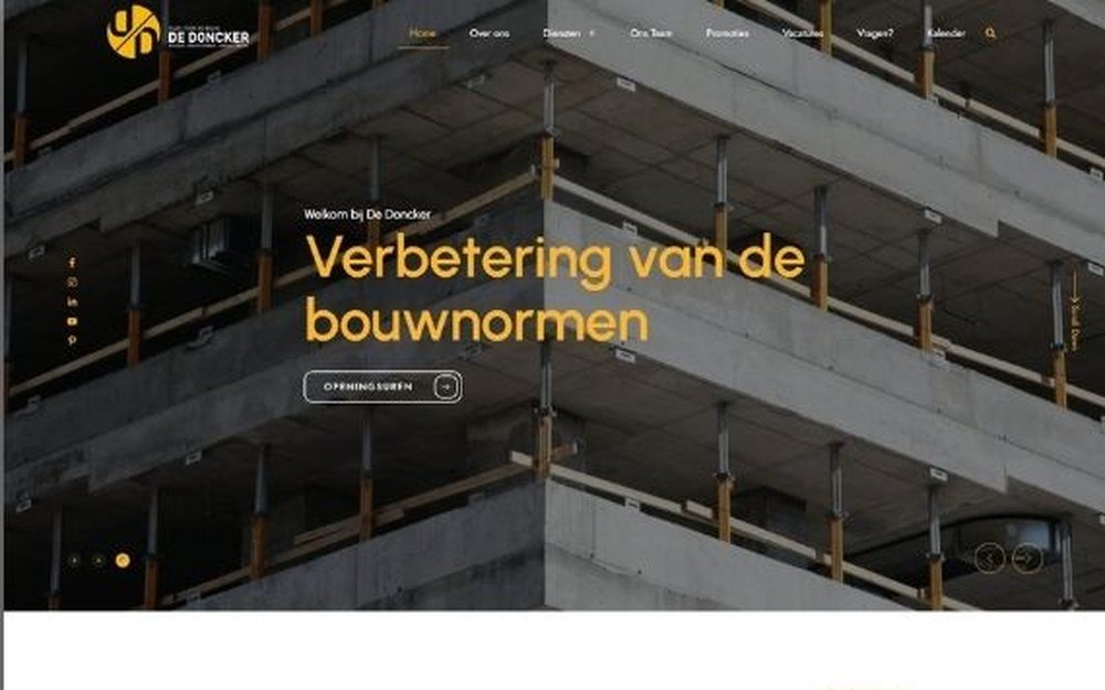 De vernieuwde website van De Doncker